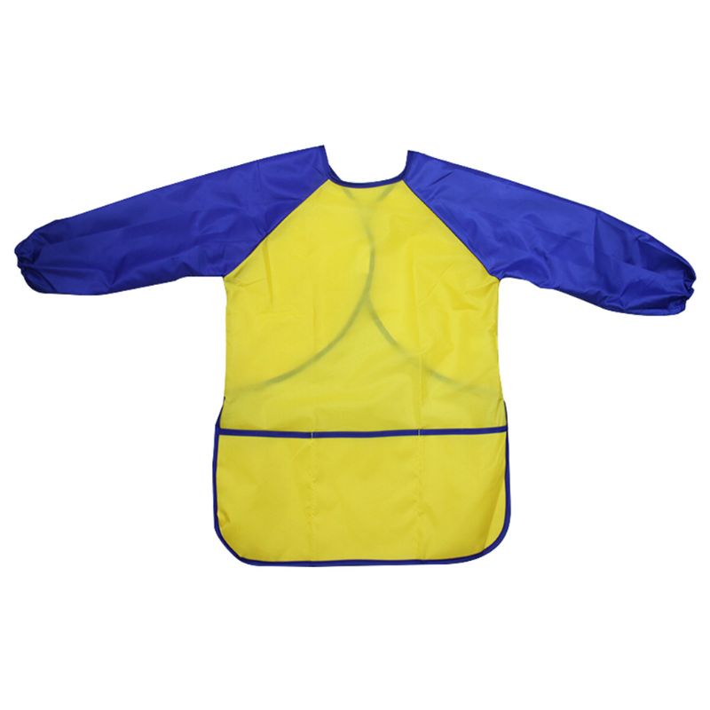 Kids Waterproof Long Sleeve Art Craft Drawing Painting Smock Apron Children: L / Yellow
