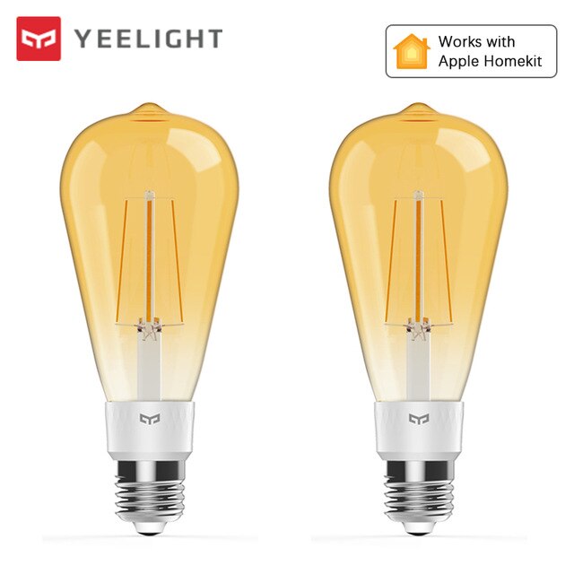 Original yeelight smart LED Filament bulb YLDP23YL 500 lumens 6W Lemon Smart bulb Work for Apple homekit and mijia app: 2pcs