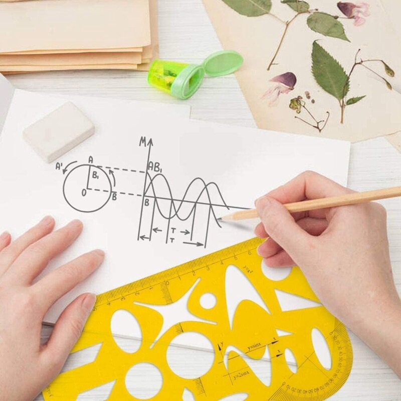 9 Pcs Architecture Drawing Templates Technical Drafting Stencils Tool French Curve Ruler for Artistic Studio Office