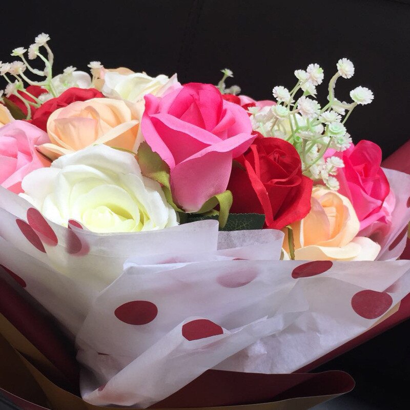 20 stk 50 x 70cm blomsterindpakningspapir stor prik farverigt tryk silkepapir indpakningspapir blomsterindpakningsmateriale