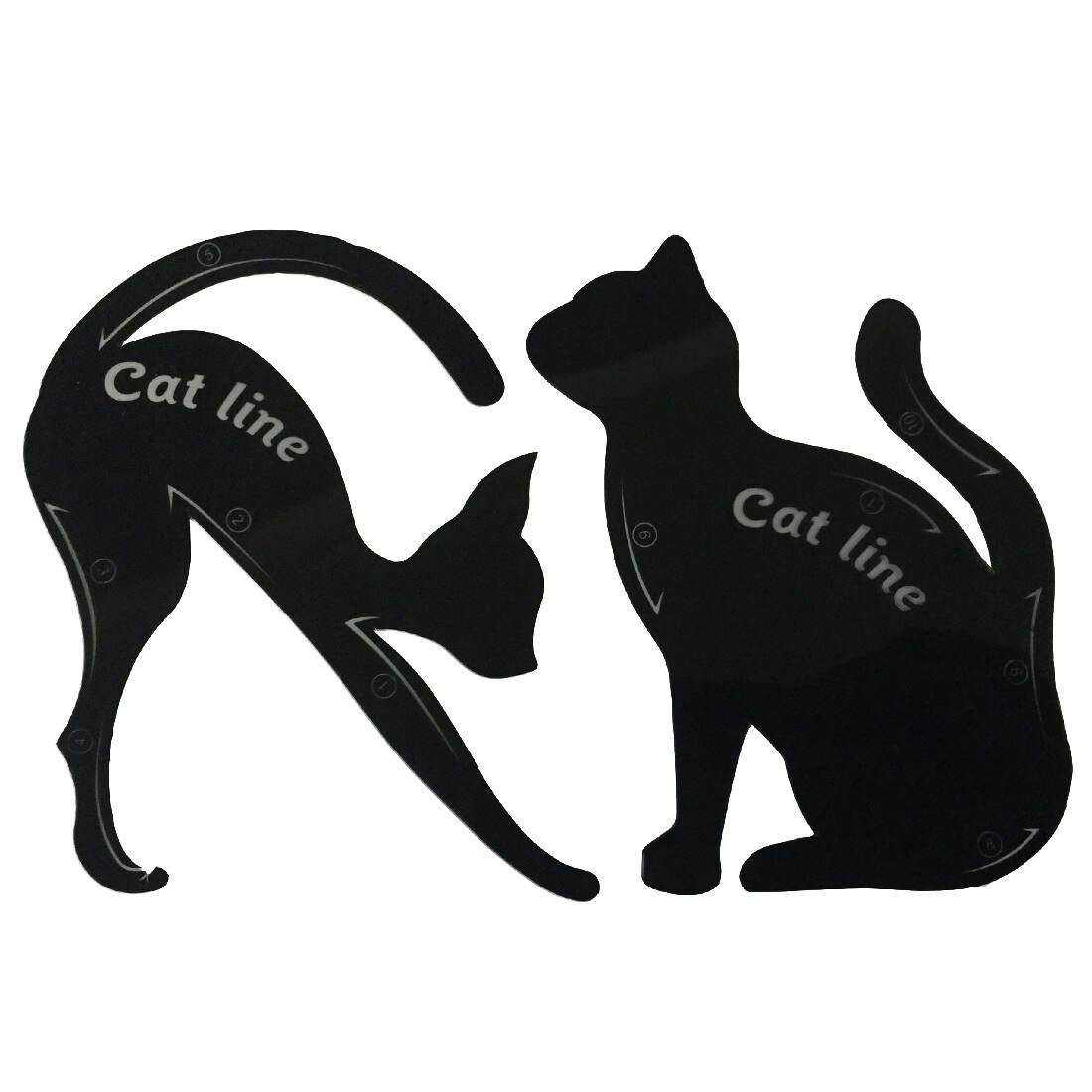 Plantillas para delineador de ojos de línea de gato, herramienta de maquillaje de ojos negra, modelo modelador de plantillas de línea de gato fácil de maquillar, tarjeta de delineador de ojos: Default Title