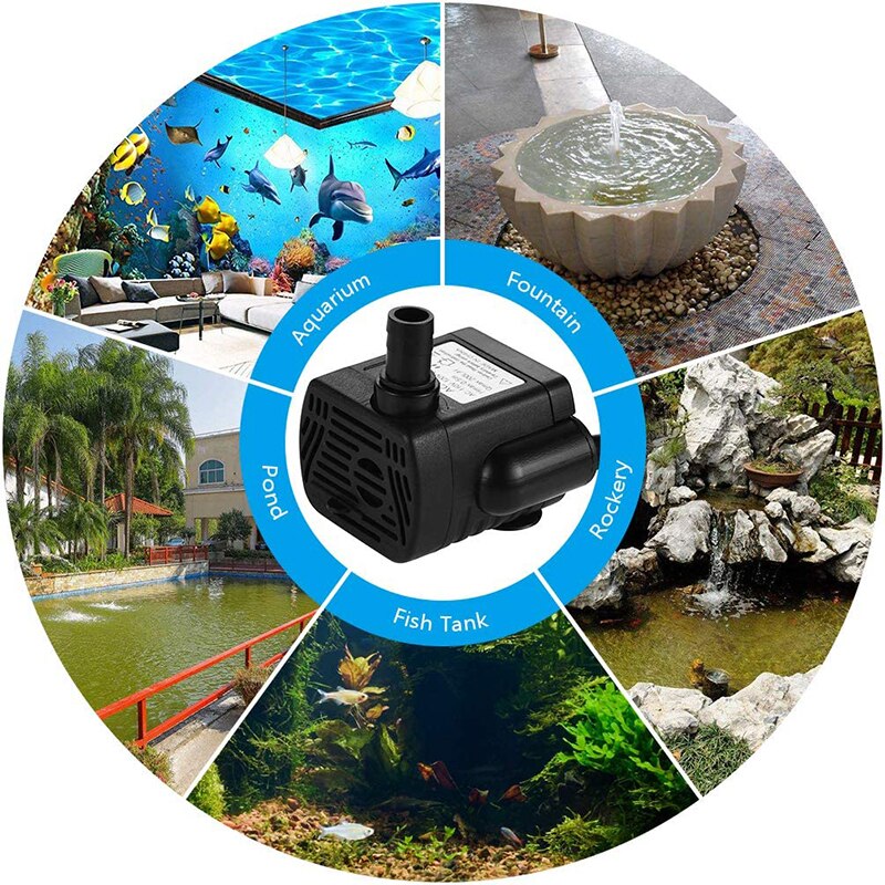 3W USB 4W Mini Submersible Water Pump Small Fountain Pump for Pond Aquariums Fish Tank Tabletop Fountain Pet Fountain EU US Plug