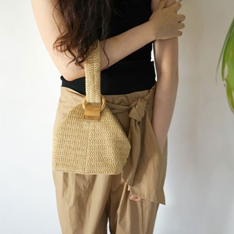 Straw bag female handbag girl Korean beach bag bag woven bag hand bag chain