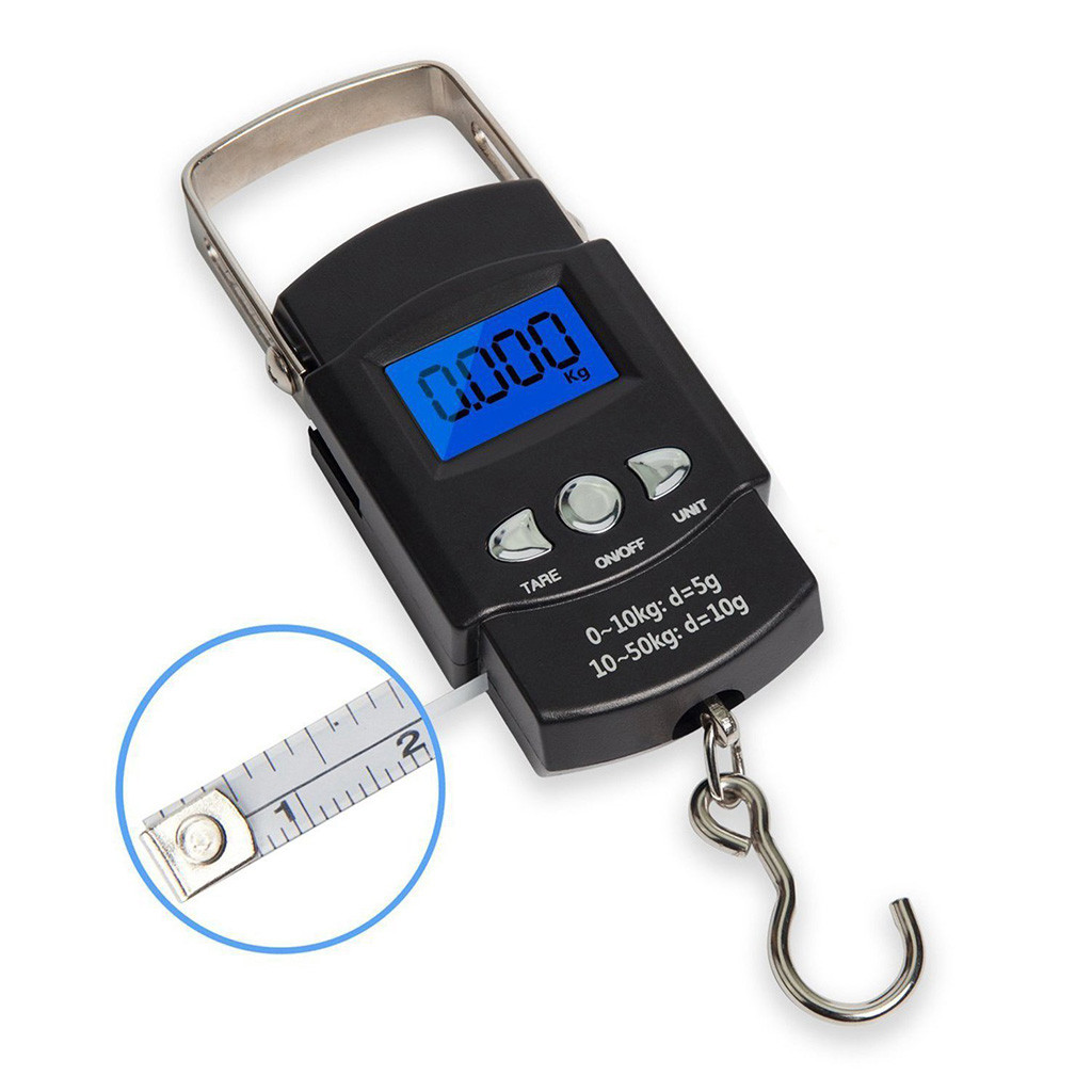 Portable Mini Digital Hand Held Fish Hook Hanging Scale Electronic Weighting Luggage Scale LED Display Balance Hanging Hook