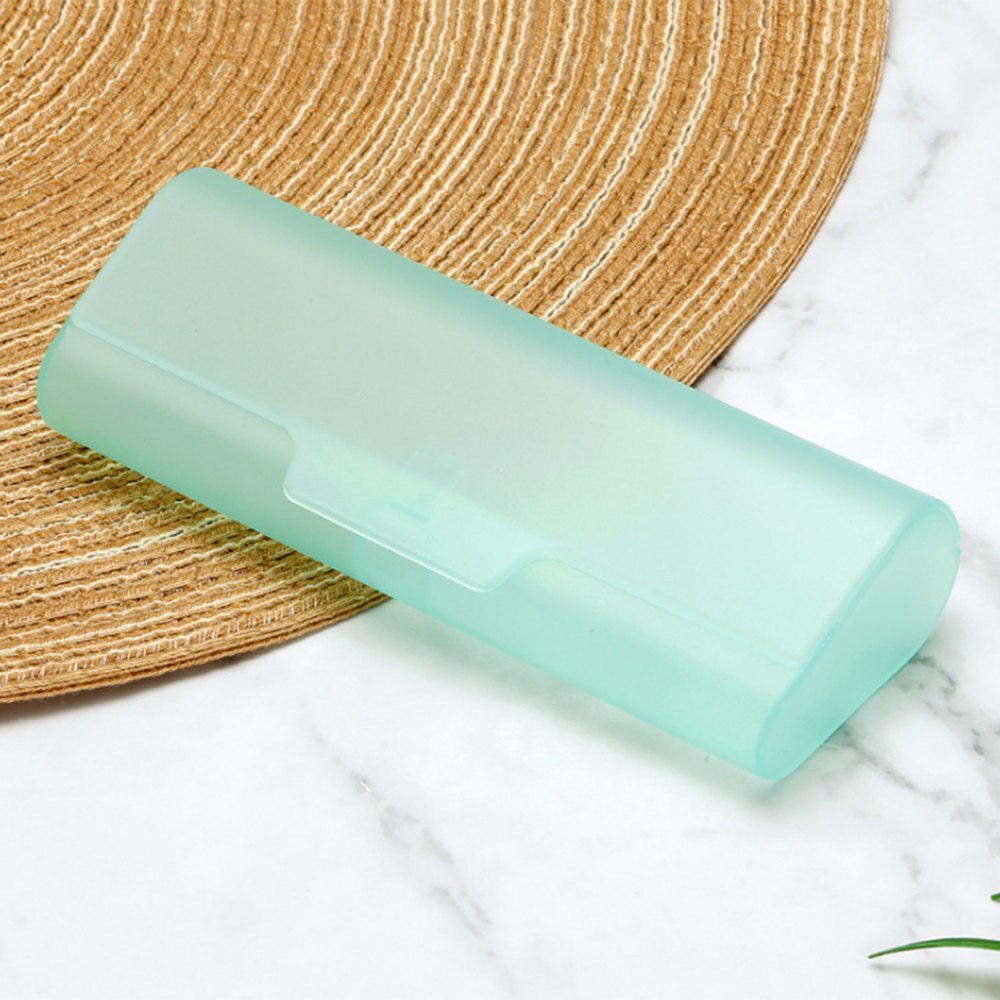 1Pcs Portable Plastic Semi-Transparent Glasses Case PP Glasses Eyeglass Box for Men Women: green