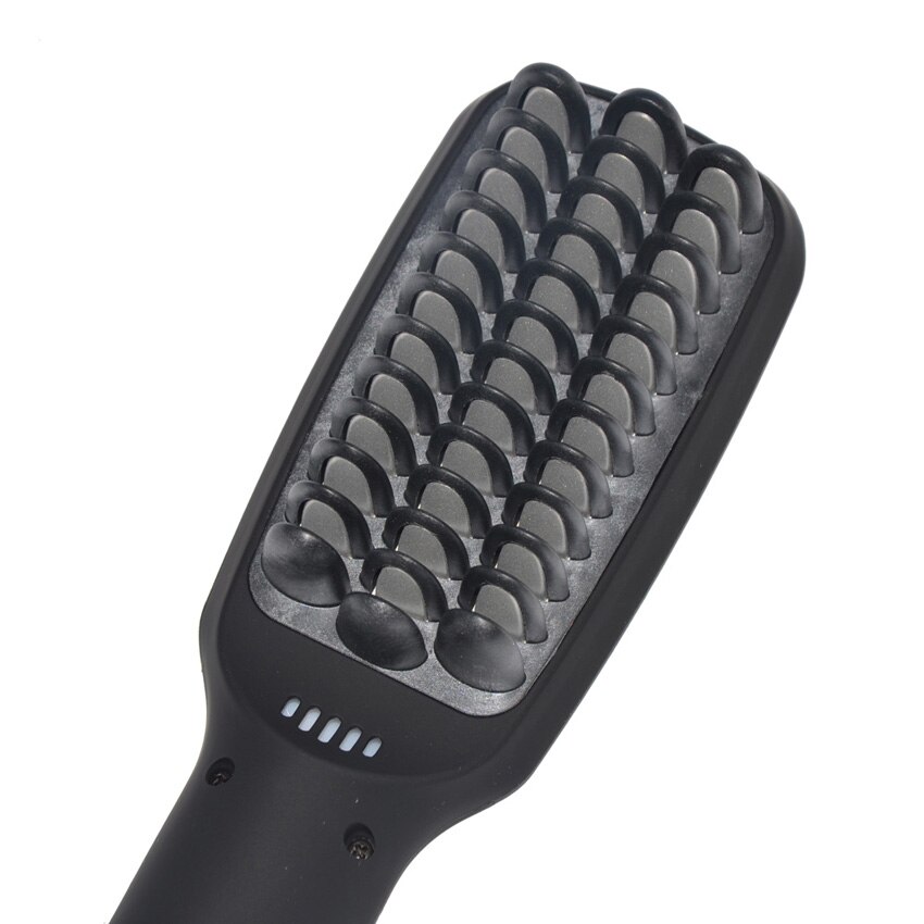 Queenme 2 In 1 PTC Heating Ionic Hair Straightener Brush Electric Fast Hair Straightener Comb LCD Anion Hair Straightening Brush