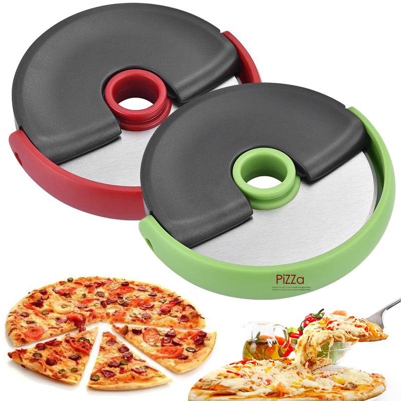 Plasthandtag tårta bröd skär skär pizza hjul kniv familj rostfritt stål pizza kniv pizza verktyg köksredskap pizza varv