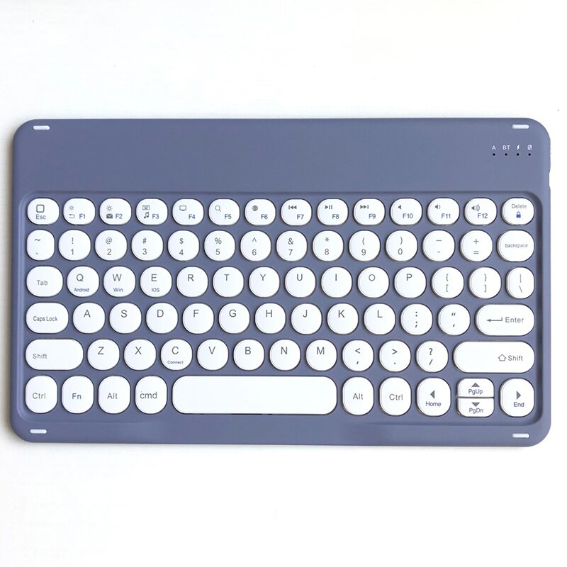 Gratis Muis Met Toetsenbord 10 Inch Universele Toetsenborden Voor Tablet Telefoon Pc Bluetooth-Compatibel Toetsenbord Voor Ipad Samsung Huawei: purple round