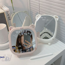 Ins-Espejo de maquillaje con forma de oso para chica, accesorio decorativo para dormitorio de estudiantes, escritorio, princesa