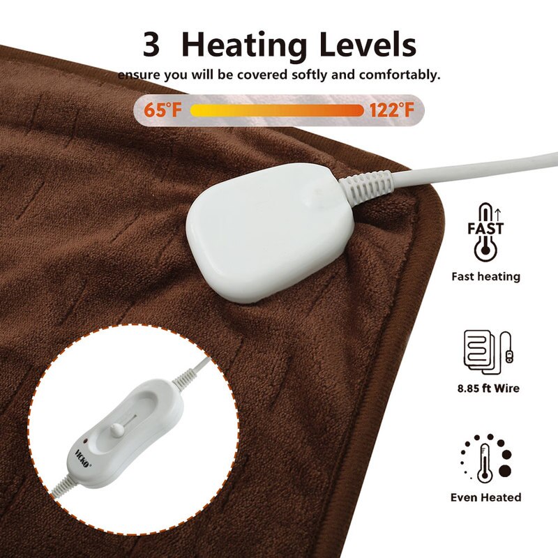 Manta eléctrica calefactable de 150x80cm para el hogar cubierta de calentar los pies, para la oficina, para invierno
