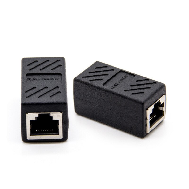 2 stk  rj45 stik netværksforlænger ethernet kabel  rj45 forlængeradapter gigabit interface hun til hun netværksstik: Default Title