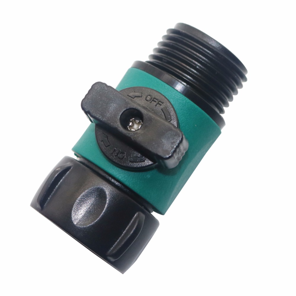 5 Pcs Garden Hose Valve Tap Pipe Compatible 3/4" 2-Way Connector Valve Fitting Adapter Tool Watering Supplies