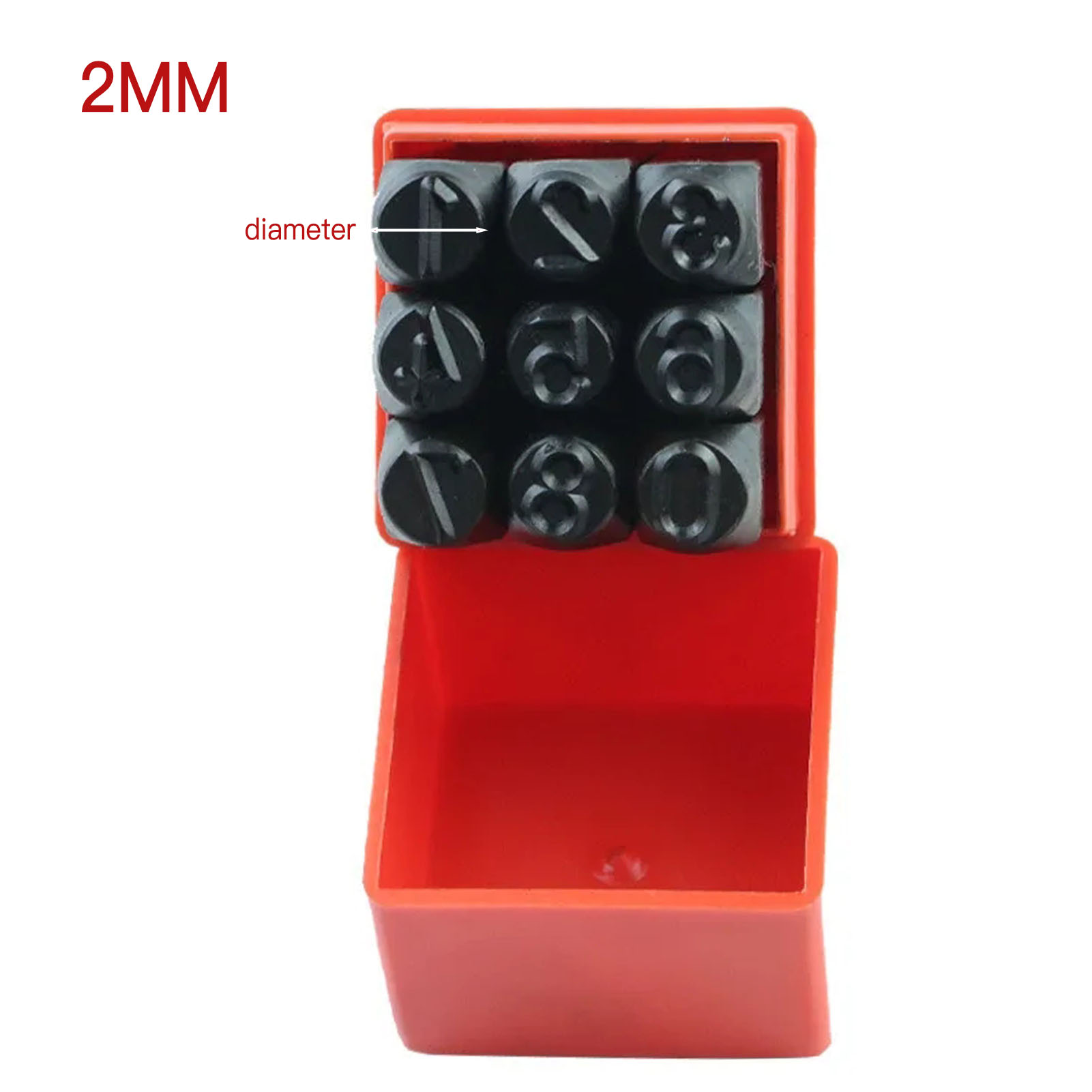 Steel Die Metal Stamping Kit 3/4/5/6/8mm Number Letter Alphabet Punch Tools DIY Jewelry Gold Silver Metal Leather LOGO Stamp: Blue