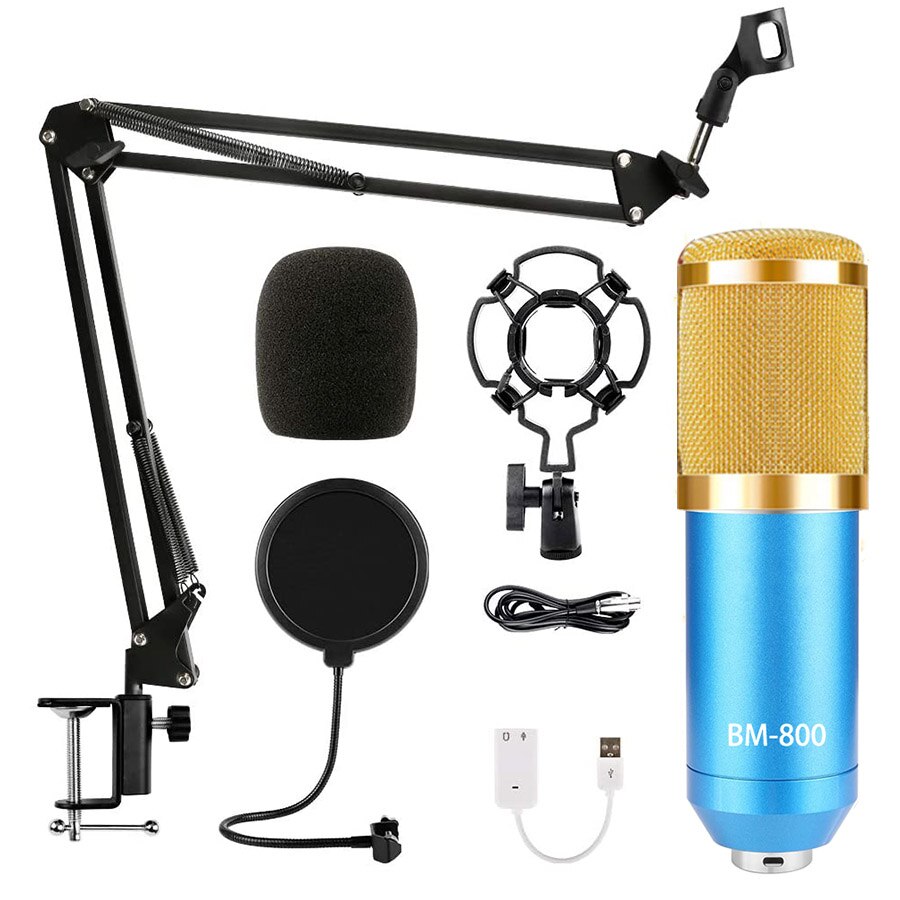 Bm800-conjunto de microfone condensador, gravação em computador, rede k, som da canção: Blue gold 10 set