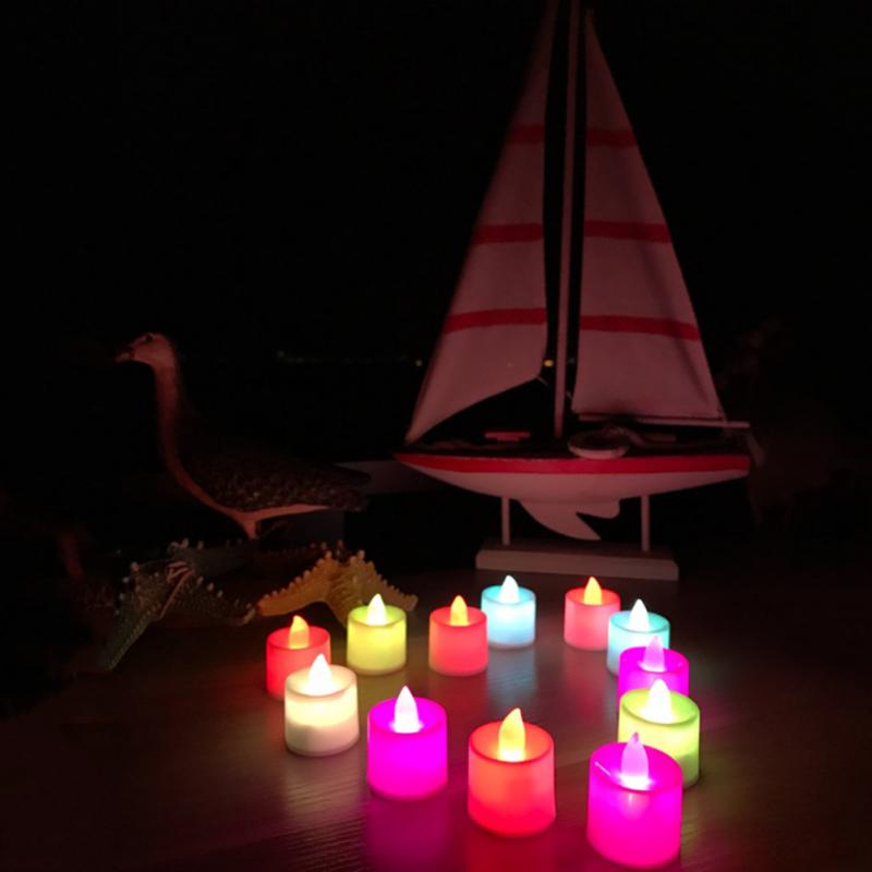 Kolor bezpłomieniową świece doprowadziło lampa wielokolorowa sztuczny kolorowy płomień świeczki herbata światło oświetlenie ślubne baterii kolorowa lampa