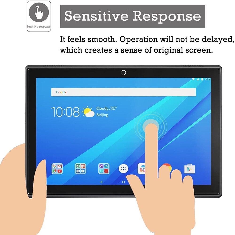 2Pcs Tempered Glass for Lenovo Tab E7 E10 M7 M8 M10 TB-X605F/M10 FHD PLUS 10.3 inch Full Cover Protective Screen Protector Film