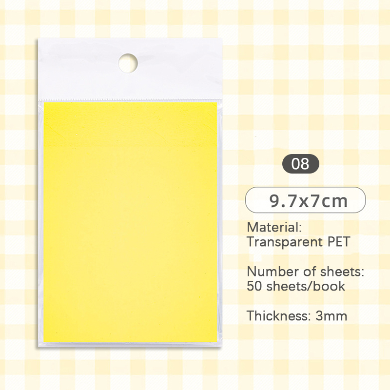 Transparent Sticky Note Pads Waterproof Self-Adhesive Memo Notepad School Office Supplies Stationery Writing Memo Pad Decoration: N8