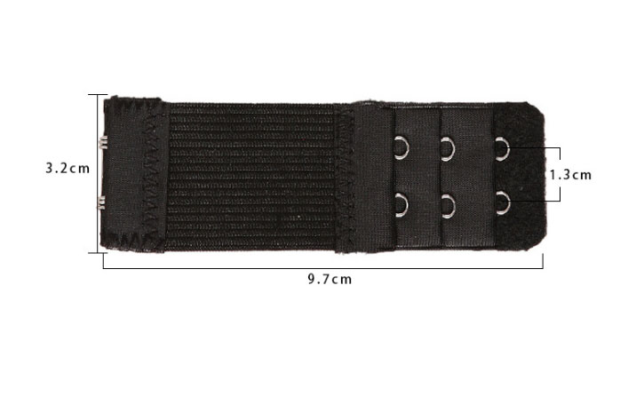 2 stuks verstelbare elastische bh-verlengband haaksluiting expander bh-verlenger 3 rijen 2 haken riemgesp ondergoed accessoires: Zwart