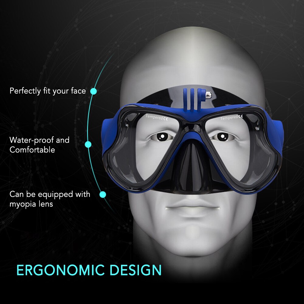 Dry Snorkel Mask Set Snorkeling Gear Foldable Snorkel Goggles Anti Fog Tempered Glass Snorkel Goggles for Swimming Scuba Diving
