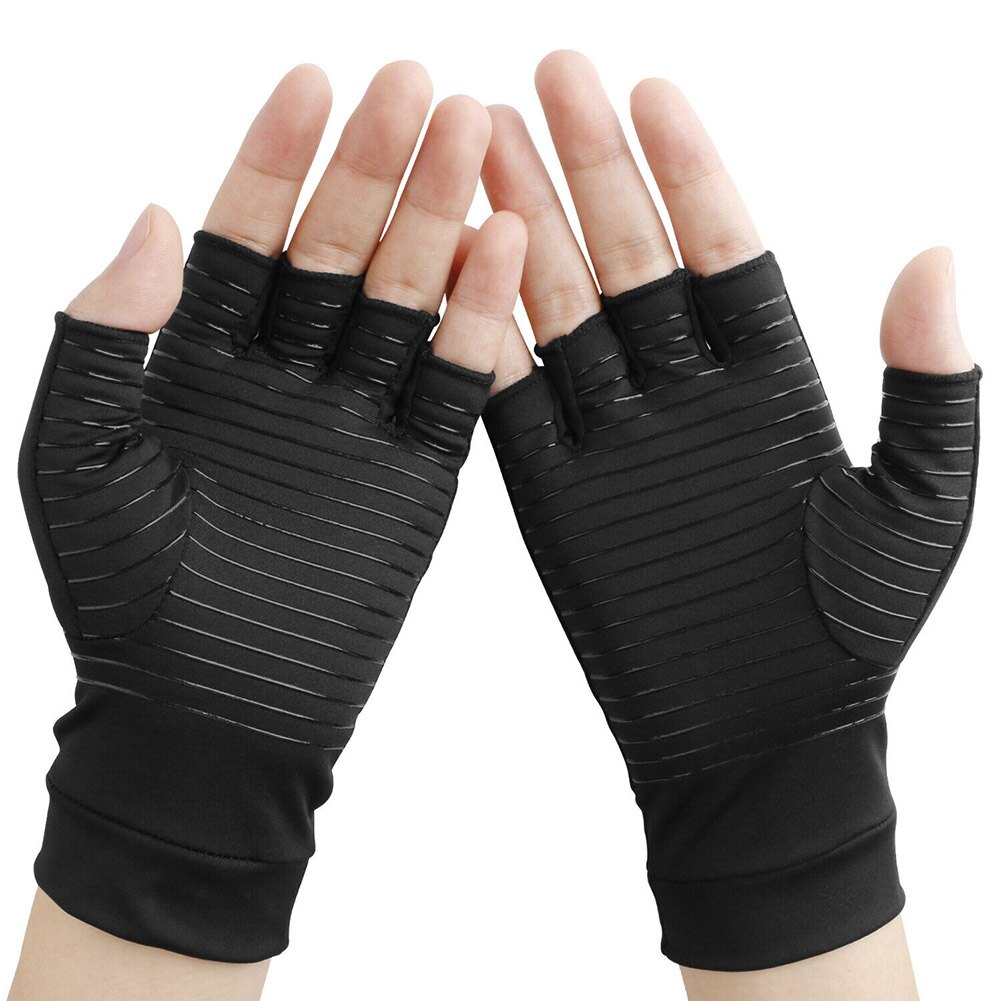 Good Healthy Copper Fiber Compression Arthritis Gloves Pain Relief Wrist Joints Support Brace
