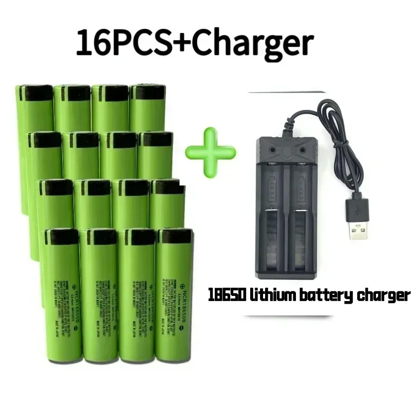 2025 100% bateria de lítio recarregável 18650 bateria 3.7v 3400mah 34b pour lâmpada de poche chargeur usb original novo ncr18650b: Rosa