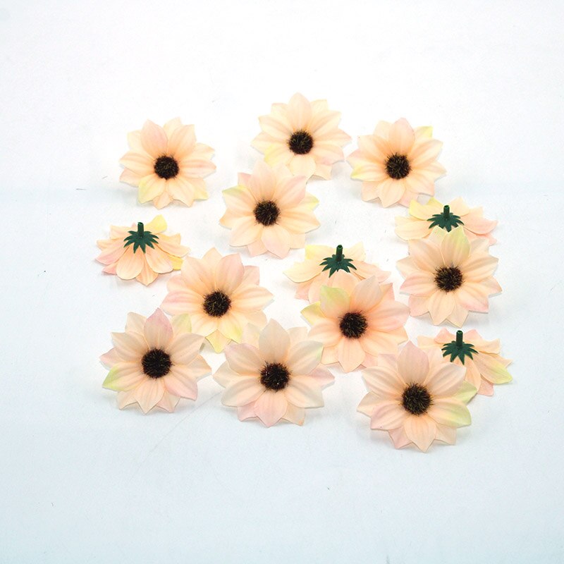 20 stykker kunstige blomster 6 cm silkerose blomster til familie bryllup dekoration krans scrapbog håndværk blomst diy: 9