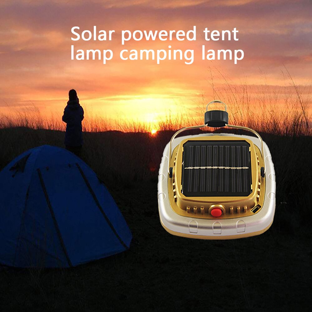 Draagbare Led Wandelen Camping Lantaarn Outdoor Solar Usb Oplaadbare Tent Lamp Tuin Avondmarkt Noodverlichting