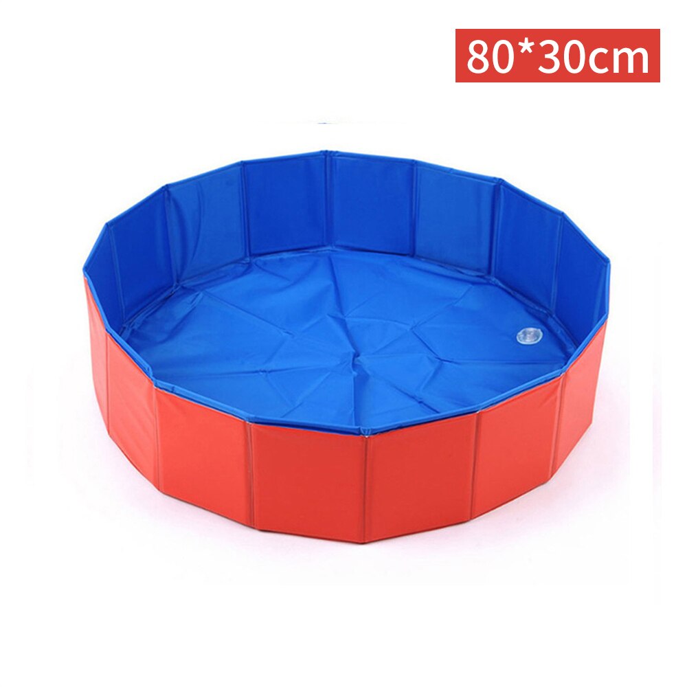 Portable Dog Swimming Pool Foldable Pet Dog Bath Pool Pet Bath Swimming Tub Collapsible Pet Bathing Tub for Dogs Cats Pet Shower: red 80x30cm