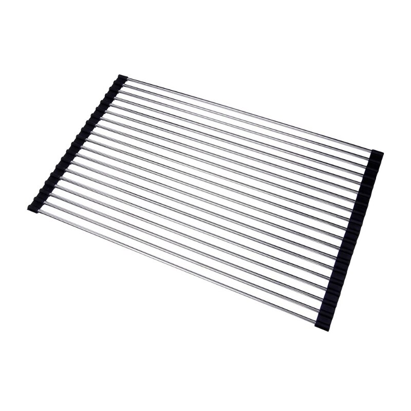 304 stainless steel drain rack sink drain roller shutter silicone folding rack K1KA