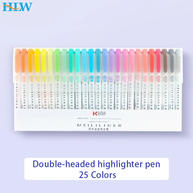 3/5/10/25 Farben Textmarker Pastellmarker Doppelspitze Fluoreszierender Stift für Kunstzeichnungen Kritzeln Markieren Schule Büromaterial