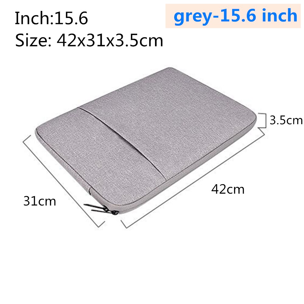 Waterproof Laptop Bag for Macbook Air 13.3" 14.1"15.4" 15.6"inch Men Women laptop liner sleeve bag Notebook Felt Tablet Case: grey-15.6 inch