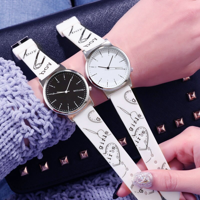 2 stuks/partij paar horloges dames heren casual siliconen band polshorloges klok dames quartz horloge relogio feminino: 8