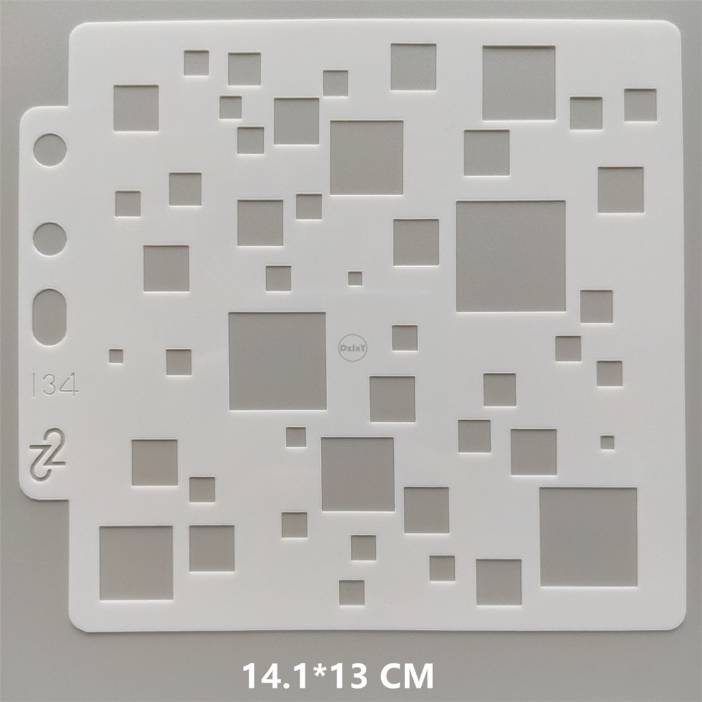 (26 stilarter) geometri grafik stencils maling prægning gør-det-selv scrapbooking materiale kort skabeloner papir album håndværk