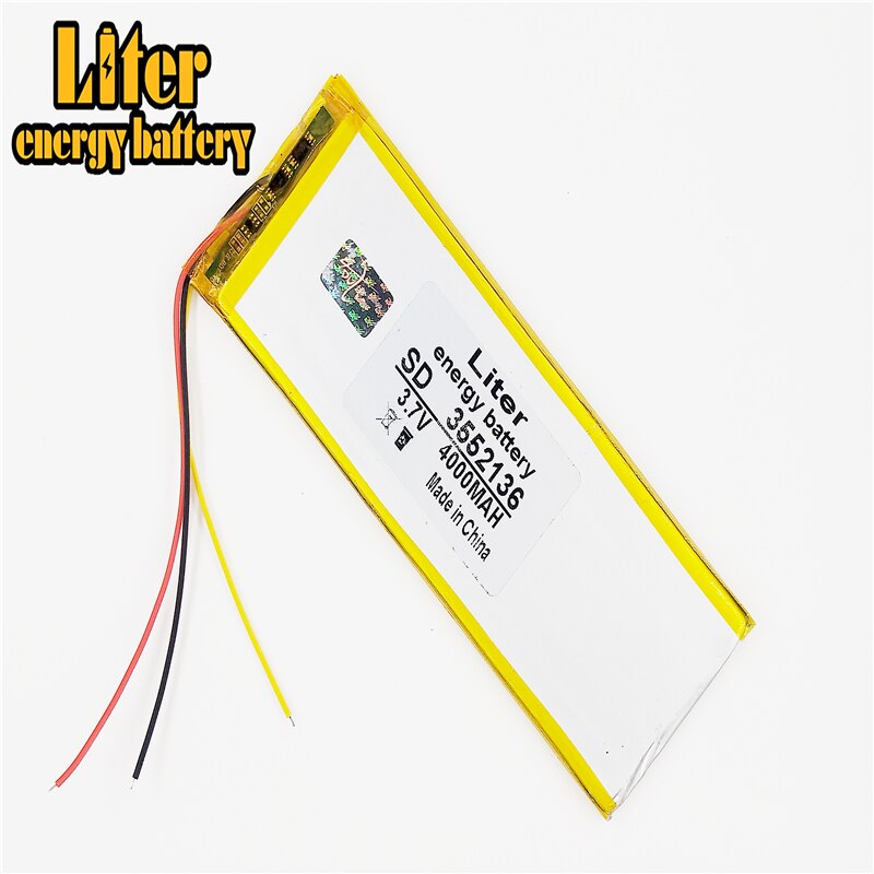 4000mAh 3.7V 3552136 (polymer lithium ion Battery Replacement Tablet Battery for tablet pc 7 inch MP3 MP4