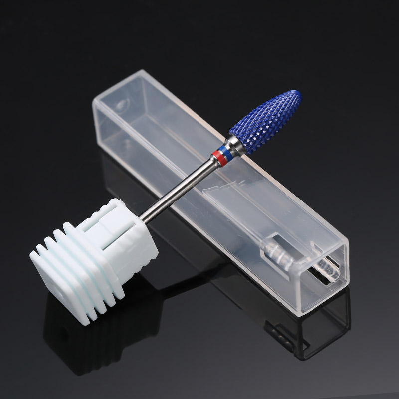 1 unidad de brocas de cerámica azul para uñas, fresas de bala eléctricas, cortador de fresa, dispositivo de máquina de manicura, accesorios de uñas, herramientas rotativas: NO4