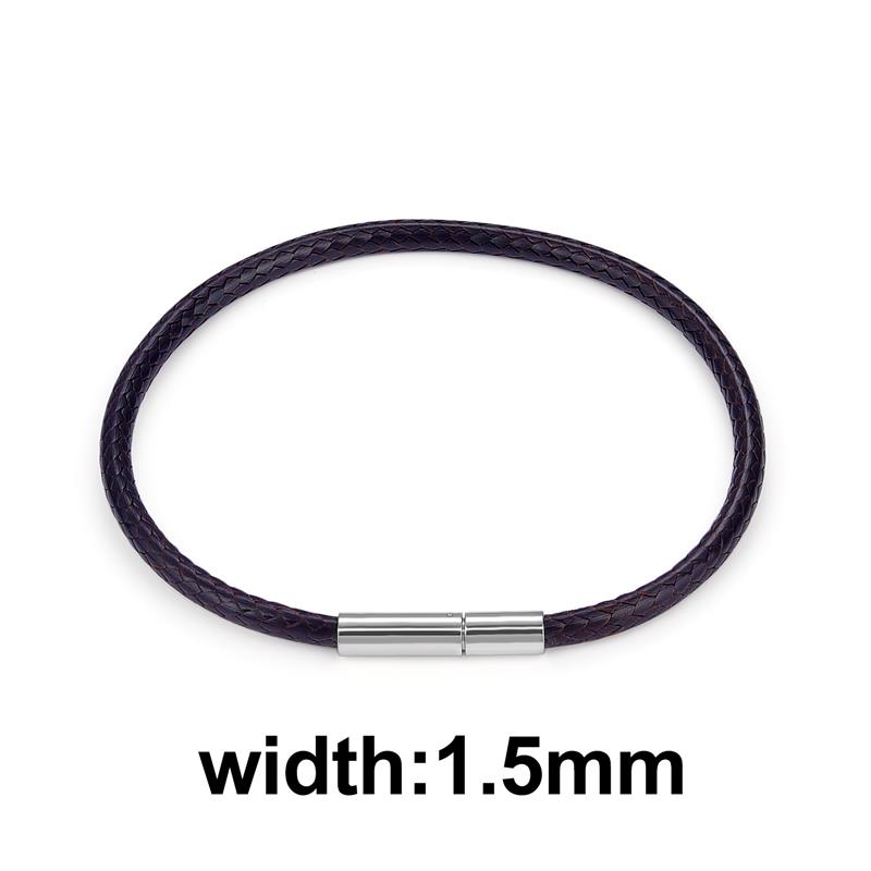 Jiayiqi pulseras de cordón encerado de cuero hechas a mano pulsera y brazaletes de cuerda de la suerte para mujeres y hombres pulseras de hilo de cordón de cera: 20,5 cm / Bañado en rodio de imitación