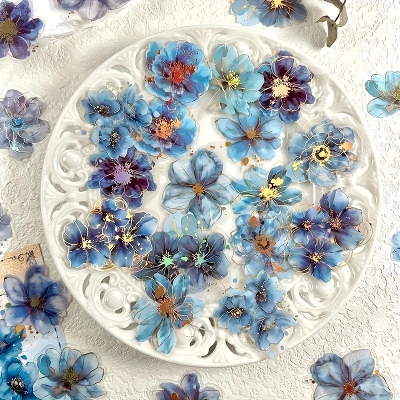 Un paquete de 20 hojas de flores Vintage, materiales de letras de flores preciosas, decoración artesanal, Base de Collage, pegatinas para álbum de recortes de mascotas: BLANCO