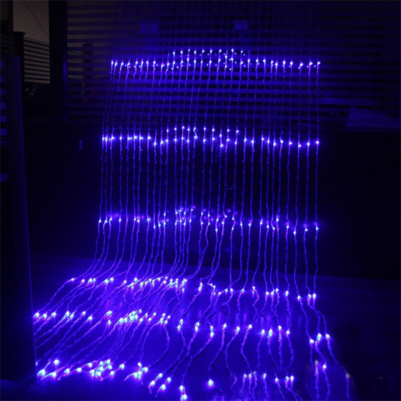 3x2/3x3/6x3M LED Waterfall Curtain Lights Icicle Led String Lights Meteor Shower Rain Fairy Garland Wedding Background Lights: Blue / 6X3M