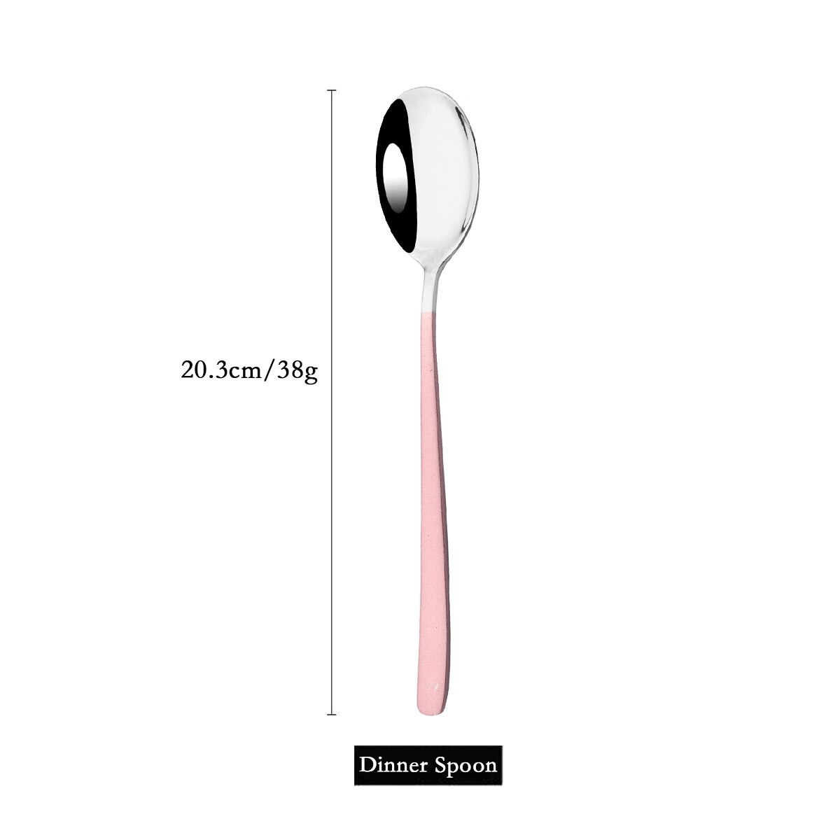 Pink Silver Dinnerware Cutlery Set 304 Stainless Steel Tableware Steak Knife Fork Dessert Spoon Flatware Silverware Set For Home: 1Pc Dinner Spoon