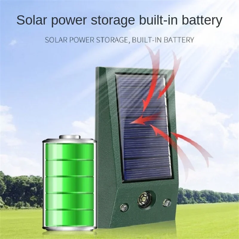 Waterproof IP58 Solar-Powered Bird Repellent – Ultrasonic Pigeon Deterrent with Strong LED Flashing