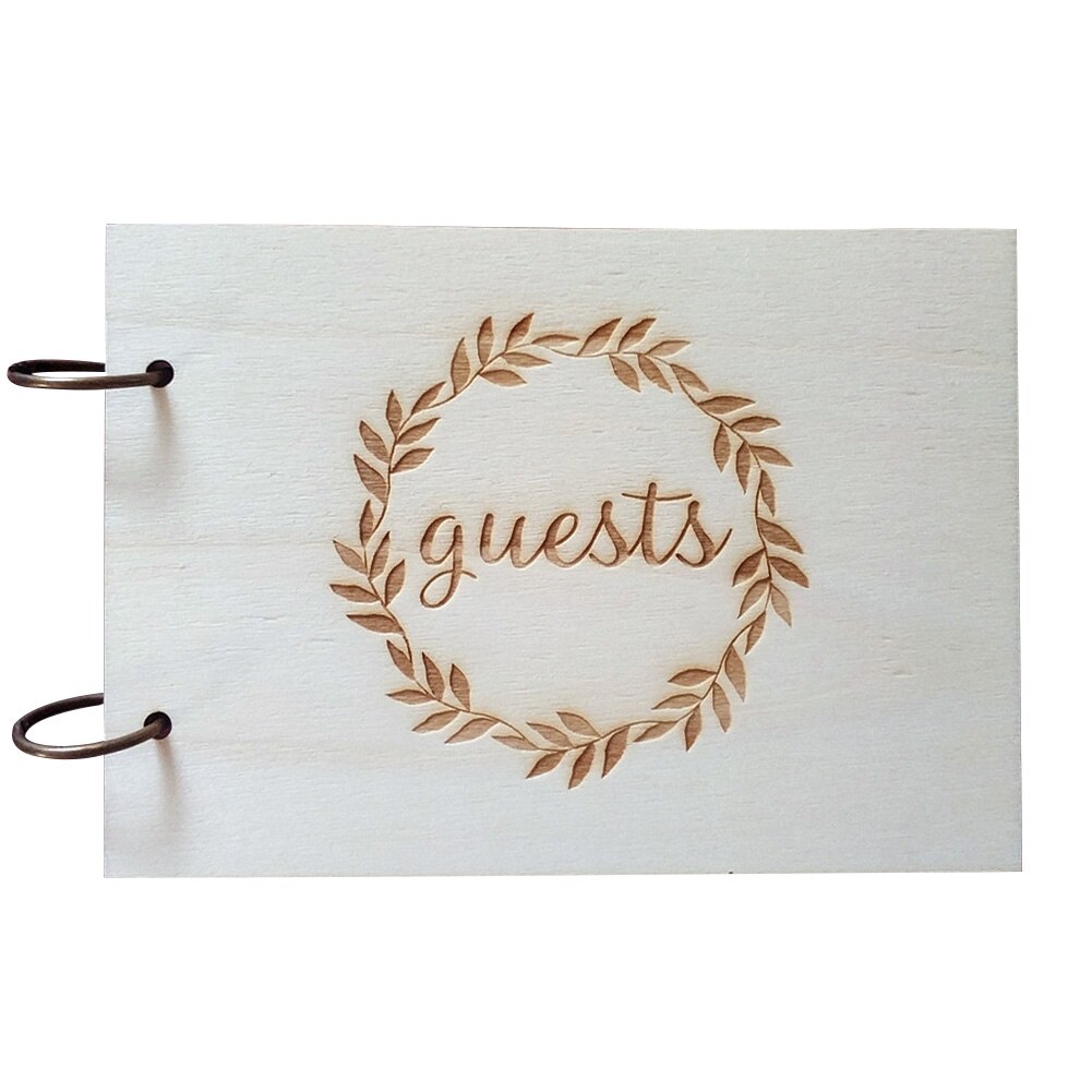 Namn gästbok sidor kalligrafi rustik vintage bröllop dekoration par bröllop gästbok tom dagbok datum trä