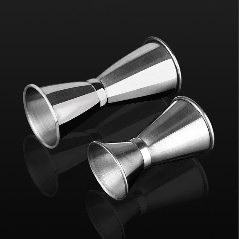 Stainless steel bartender curling measuring cup, double-headed ounce cup, cocktail measuring device, bar measuring cup utensils
