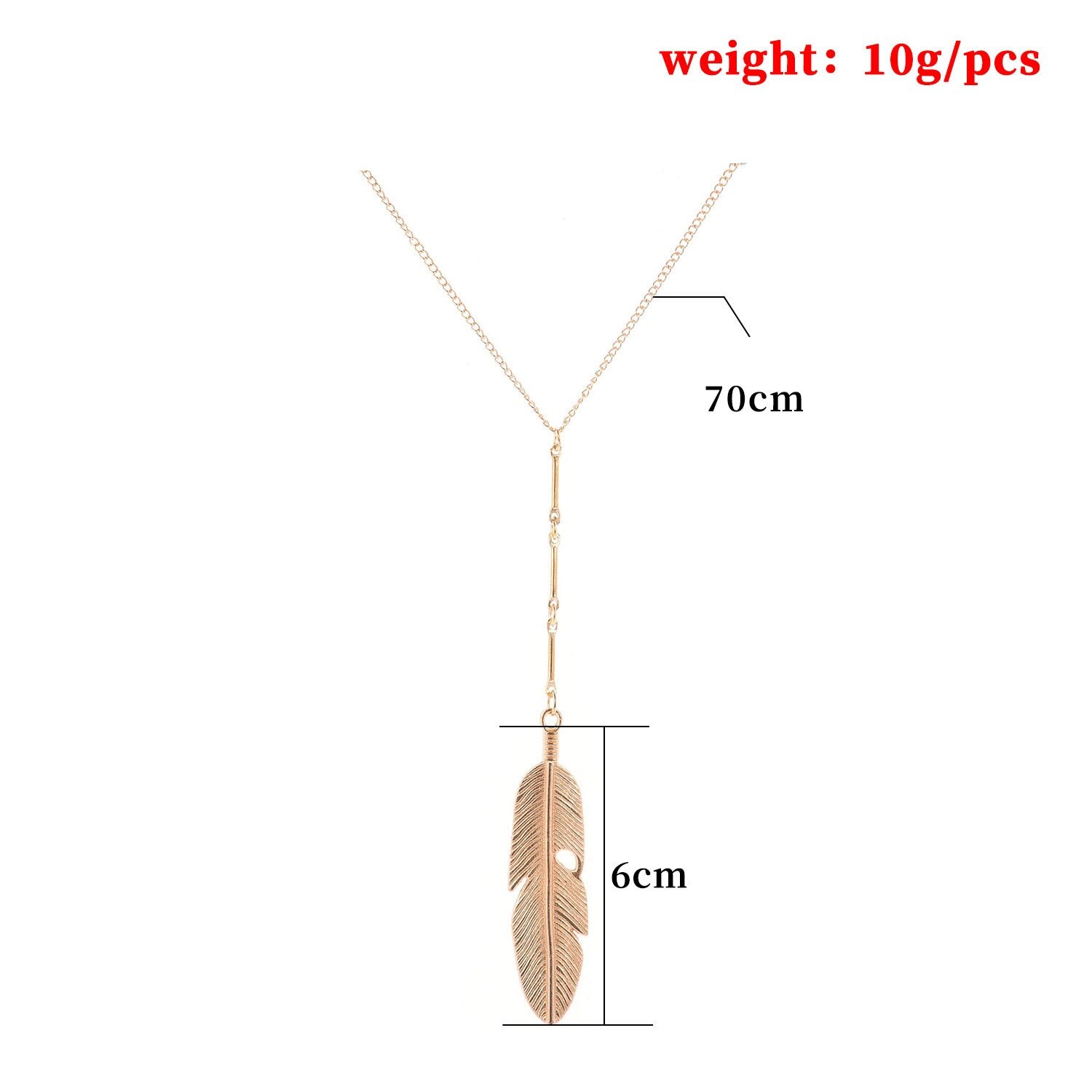 Moda semplice Color oro metro piuma pendente collana per le donne a forma di foglia femminile lungo maglione catena ragazze gioielli regali