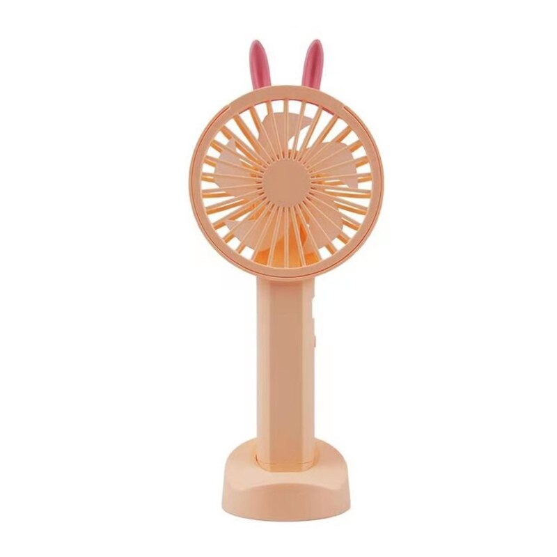 2-speed Usb Rechargeable Cartoon Desk Fan with Base Mini Handheld Charging Fan Small Personal Fan for Graduation