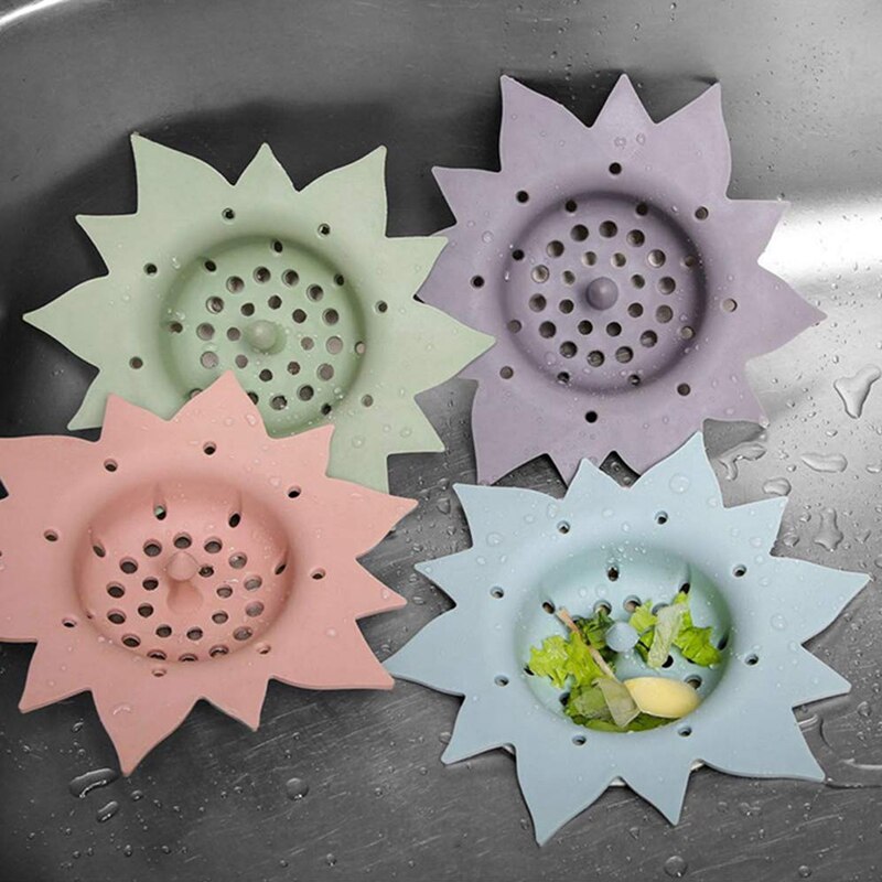 Målone køkkenvaske sil silke blomst form vask filter badeværelse brusebad afløb hårfanger sil køkken tilbehør