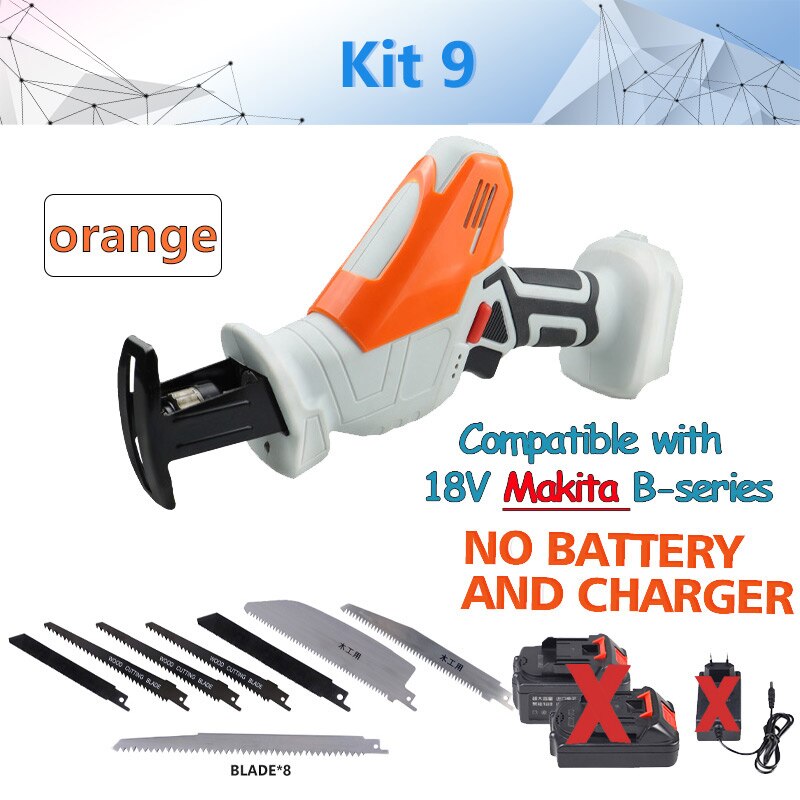 Electric Power Tool Angle grinder, Polisher, Reciprocating saw, Air blower, Screw driver, Oscillating tool Compatible MAKITA 18V: black