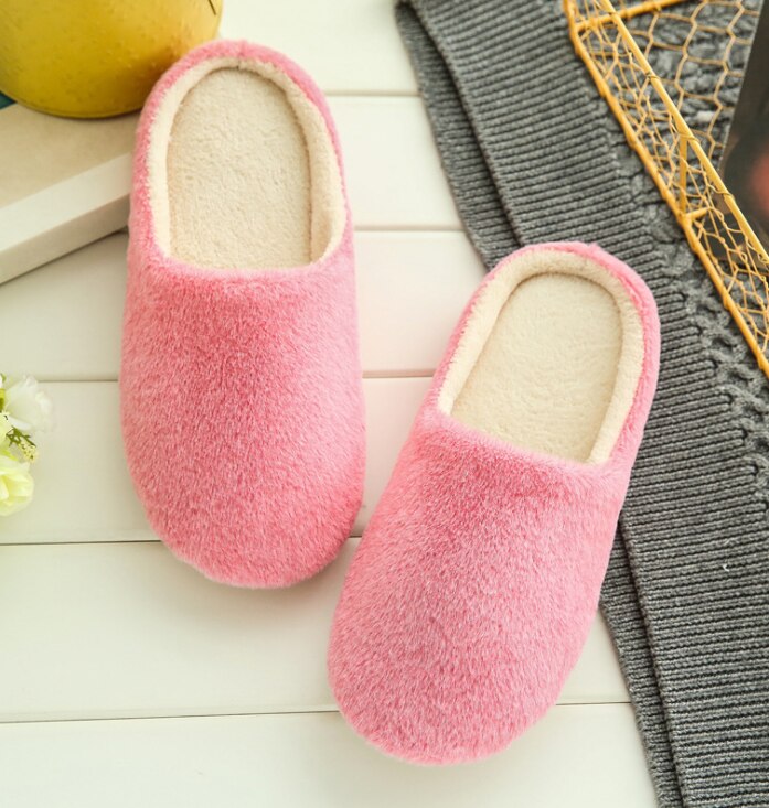 Zapatillas mujer Zapatillas interior Casa de peluche suave de algodón lindo Zapatillas Zapatos antideslizante piso casa sandalias deslizante para Mujeres para el dormitorio: 1 Pair Pink / 36-37