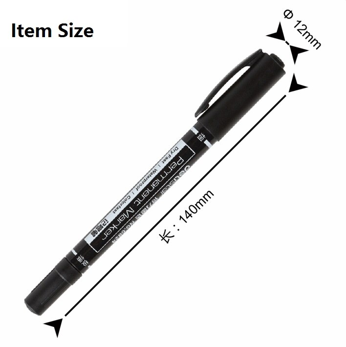 0.5/1mm Dual Double Tip Waterproof Pens Fast Dry Permanent Marker Environmental Ink two side smooth writing logistics