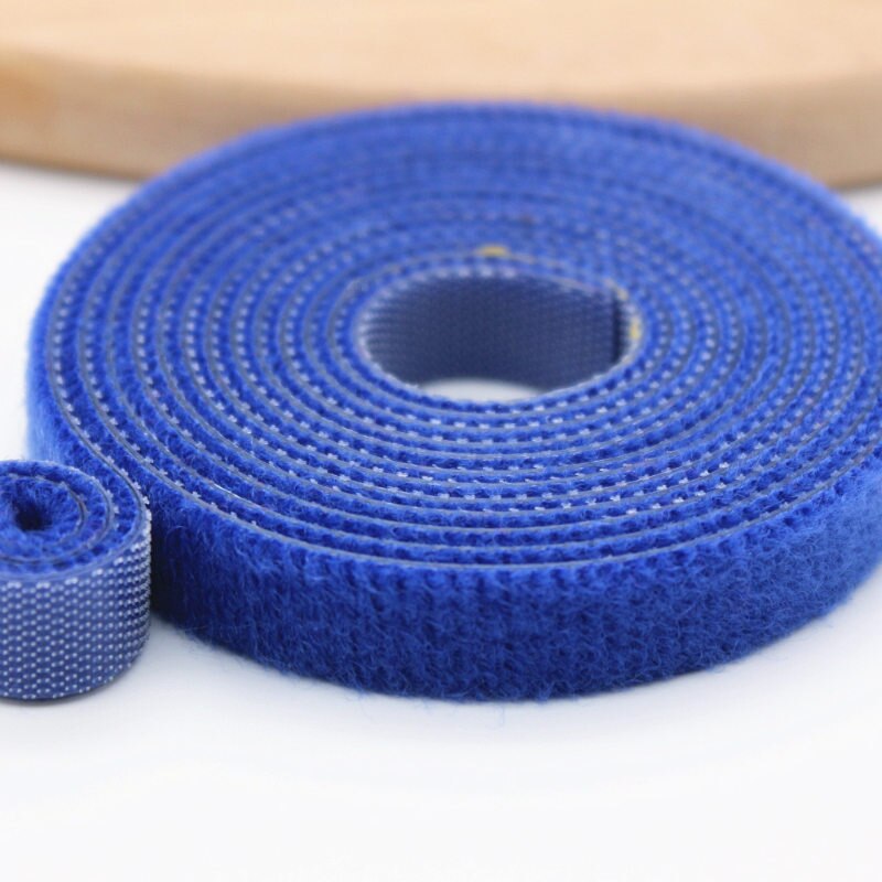 2yards/roll 10mm Cable tie Self Adhesive Fastener Tapes Cable Tie Adhesive Nylon Fastener Cable Tape Diy Office accessories: 10mm Blue 2yards