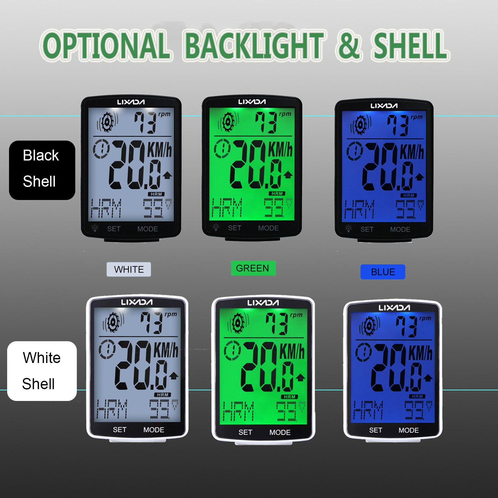 Lixada draadloze fietscomputer multifunctionele lcd-scherm fietscomputer hartslagmeter fiets snelheidsmeter kilometerteller